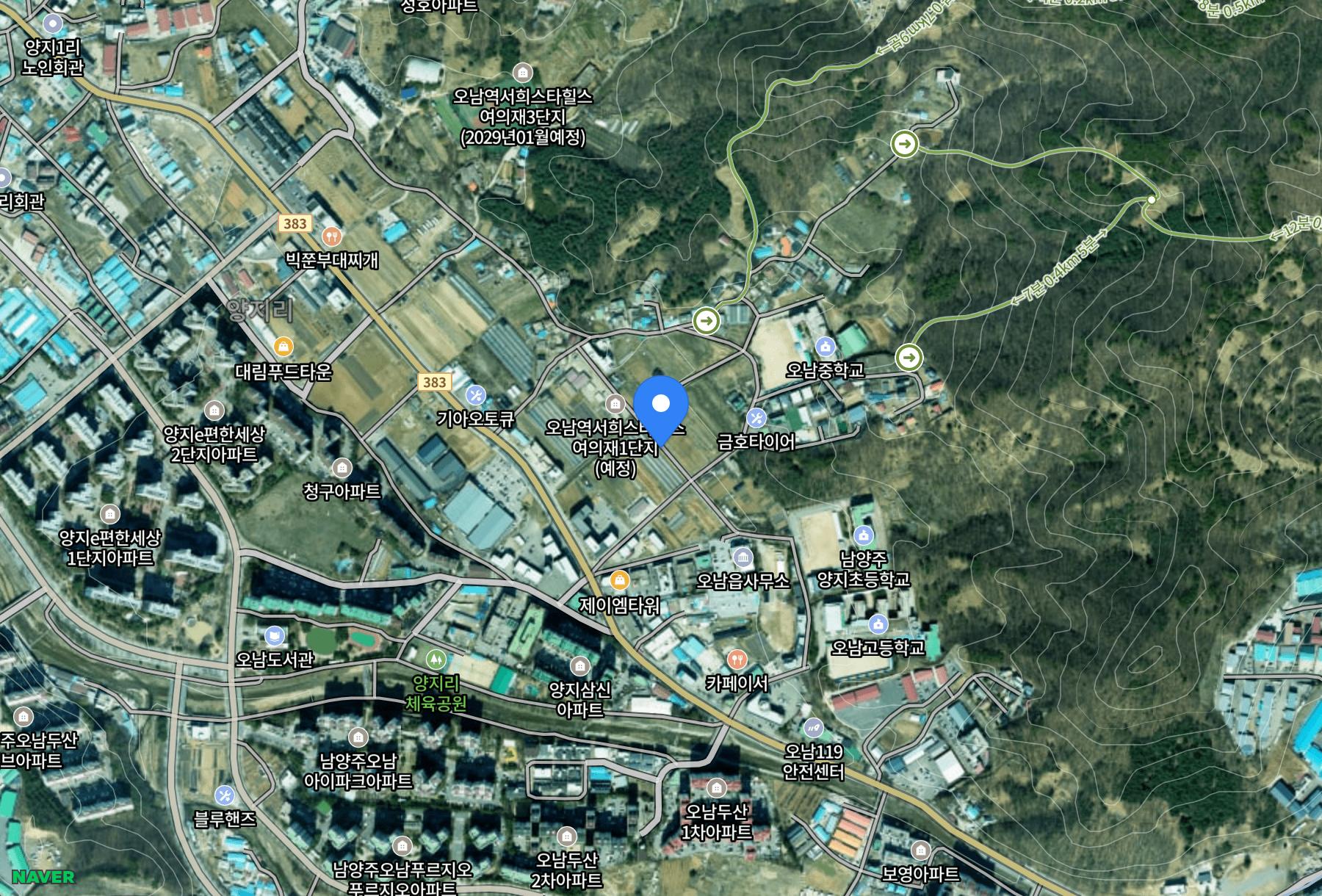 오남역 서희스타힐스 여의재 1단지 주변 교통 지도