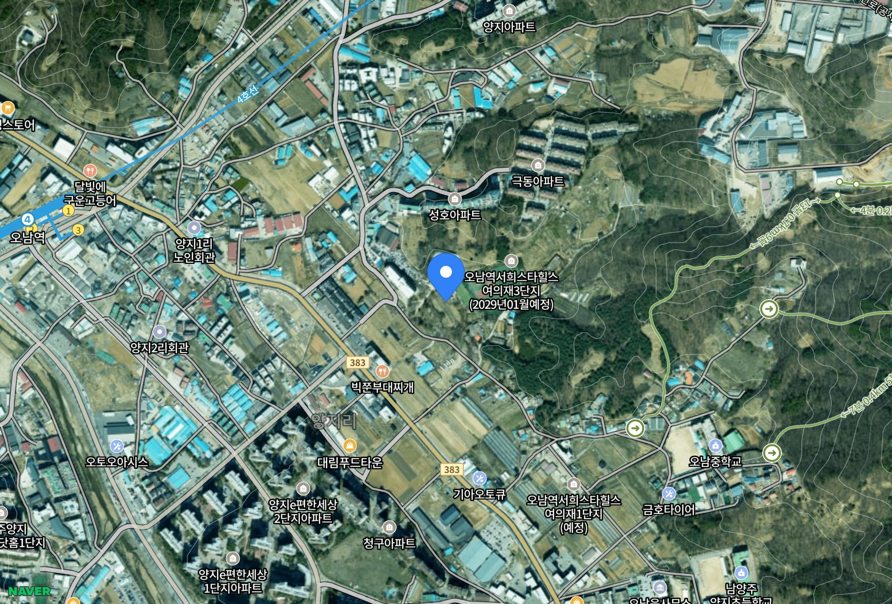 오남역 서희스타힐스 여의재 3단지 · 무순위 주변 교통 지도