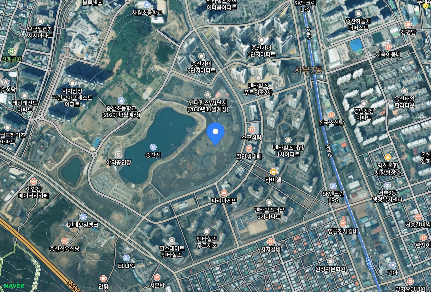 펜타힐즈 더블유 1단지 · 무순위 주변 교통 지도