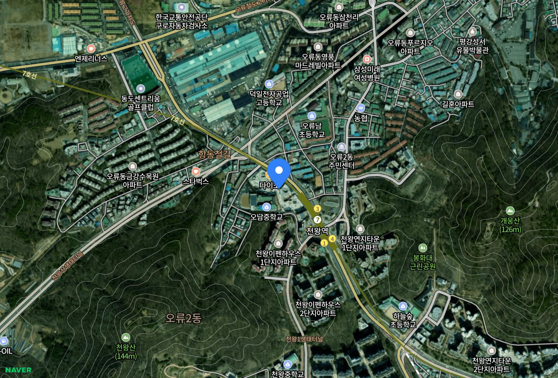 천왕역 모아엘가 트레뷰(11차) · 무순위 주변 교통 지도
